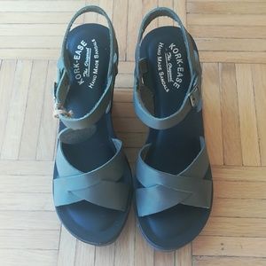 New genuine leather and suede sandals